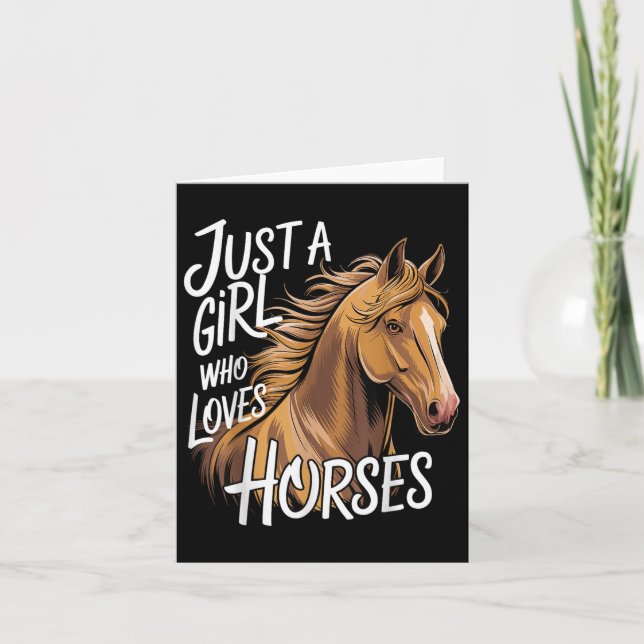 Pferd nur ein Mädchen, das Lieben Pferde Karte (Vorderseite)