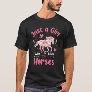 Pferd Nur Ein Mädchen Das Reiten Auf Dem Bauernhof T-Shirt