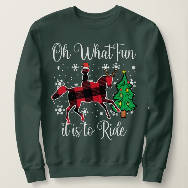 Pferd Oh, was Spaß es ist Weihnachten Weihnachten  Sweatshirt (Design vorne)