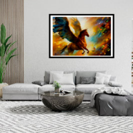 Pferd Pegasus fliegen Schöne Farben Poster