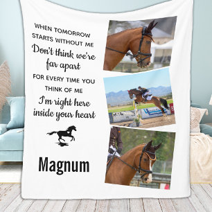 Pferd Personalisiert 3 Bilder Pet Memorial Fleecedecke