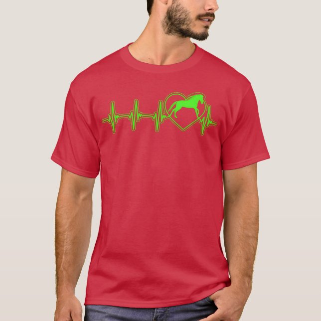 Pferd Pferde Heartbeat Retro T-Shirt (Vorderseite)