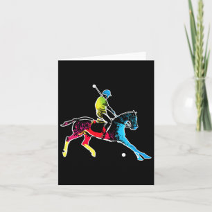 Pferd Polo Player - farbenfrohe Polo Sports Horseb Karte