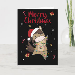 Pferd Pony Weihnachten Schnee Winter Tiere Pferde  Karte