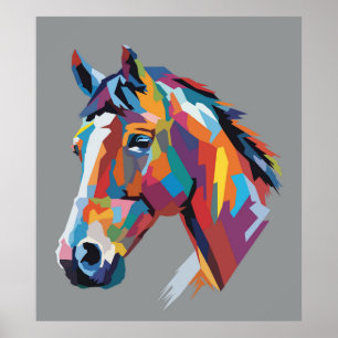 Pferd Pop-Art Kopf Poster