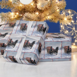 Pferd Pulling ein Weihnachtslied Geschenkpapier