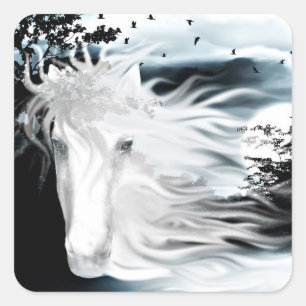 Pferd Quadratischer Aufkleber