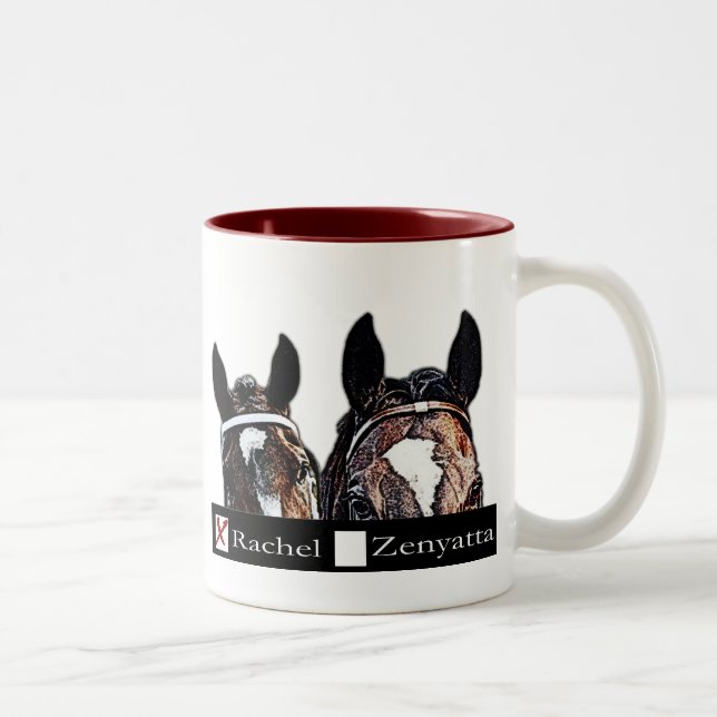 Pferd Rachel Alexandra der Jahr-Stimmzettel-Tasse Zweifarbige Tasse (Rechts)