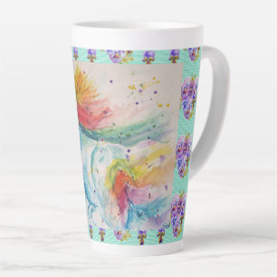 Pferd Regenbogen Einhorn Wasserfarbe Aquua Latte T Milchtasse