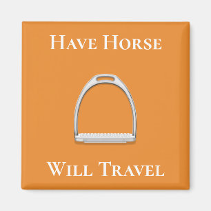 "Pferd reisen" Stirrup Eisen auf Orange Magnet