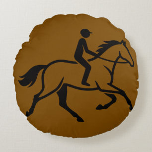 Pferd & Reiter Rundes Kissen