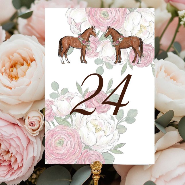 Pferd Reitsport Hochzeit Tischnummern (A romantic and festive wedding suite inspired by a cozy French countryside.)