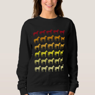 Pferd Retro-Tiermuster Sweatshirt