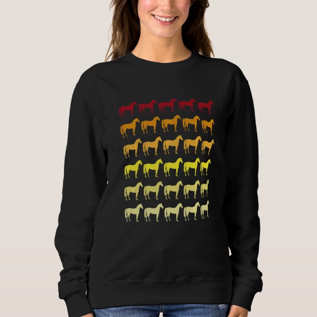 Pferd Retro-Tiermuster   Sweatshirt (Vorderseite)
