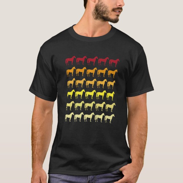 Pferd Retro-Tiermuster   T-Shirt (Vorderseite)