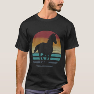 Pferd Retro Wild und Frei Western Cowboy Pferd vin T-Shirt