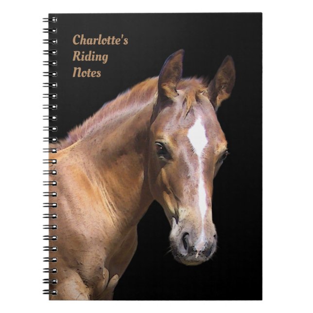Pferd / Riding Notebook mit Ihrem Text Notizblock (Vorderseite)