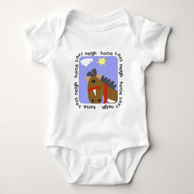 Pferd sagt Wiehern-T-Shirts und Geschenke Baby Strampler (Vorderseite)