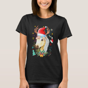 Pferd Santa Hut Baby Pferd Weihnachten Rentier T-Shirt