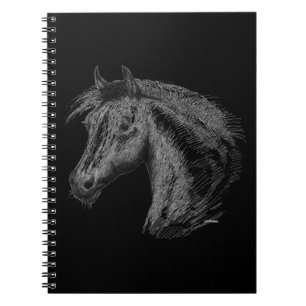 Pferd: Schwarz Notizblock