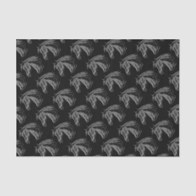 Pferd: Schwarz Seidenpapier (Vorderseite)