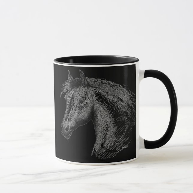 Pferd: Schwarz Tasse (Rechts)