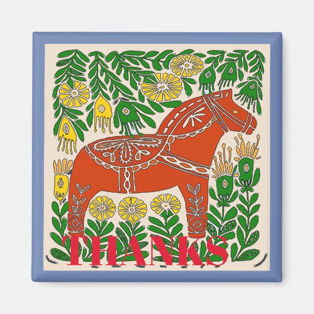 Pferd, Schweden, bearbeiten oder hinzufügen Magnet (Vorne)