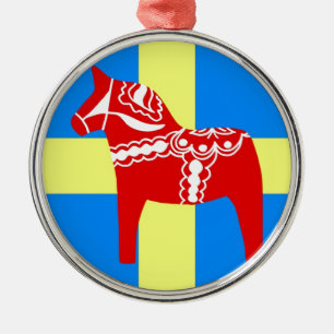 Pferd Schwedens Dala Ornament Aus Metall