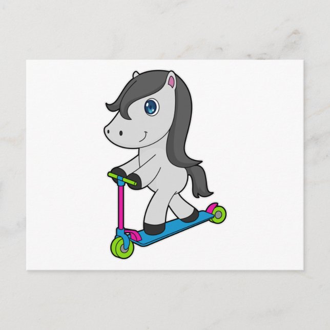 Pferd Scooter Postkarte (Vorderseite)