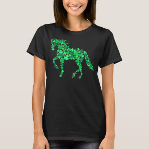Pferd Shamrock Reiten Equestrian T-Shirt Pat