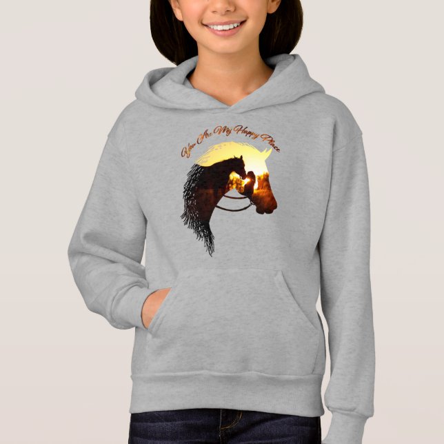 Pferd Sie sind mein glücklicher Ort Pferd Lover We Hoodie (Vorderseite)