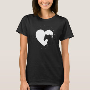 Pferd Silhouette Herz Frauen Reiten Eques T-Shirt