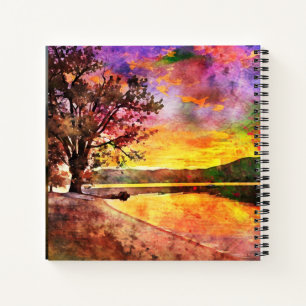 Pferd & Sonnenaufgang beim SeenNotebook Notizbuch