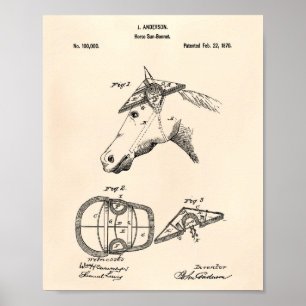 Pferd Sonnenschirm 1870 Patentkunst Alte Peper Poster
