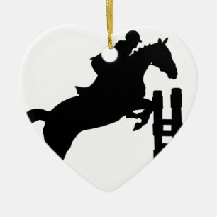 Pferd springen Silhouette Keramik Ornament