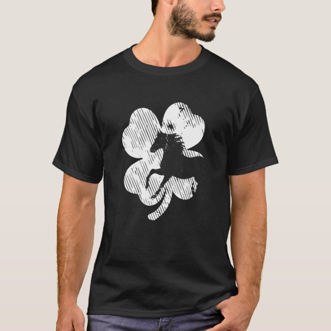 Pferd St Patricks Day Irisches Kleeblatt Kinder Da T-Shirt (Vorderseite)