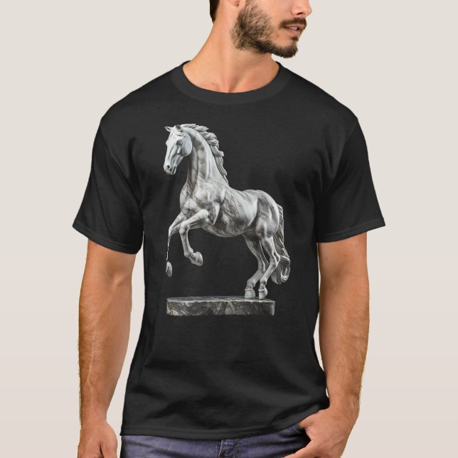 Pferd Statue Skulptur 1 T-Shirt (Vorderseite)