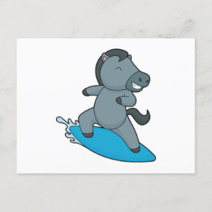 Pferd-Surfer Wassersport Postkarte
