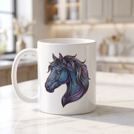 Pferd Tasse Luxus-Linienkunst Himmlisch