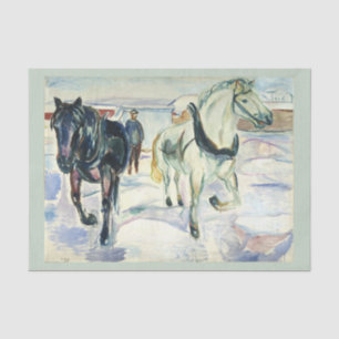 Pferd Team in Snow von Edvard Munch Seidenpapier