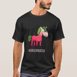 Pferd  Tier Landwirtschaft Meerrettich Gemüse T-Shirt