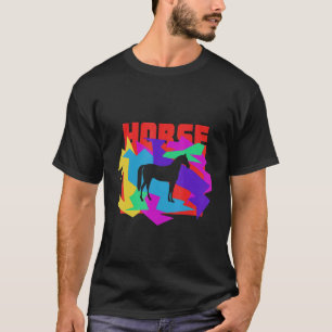 Pferd Tier Mosaik Puzzle T-Shirt