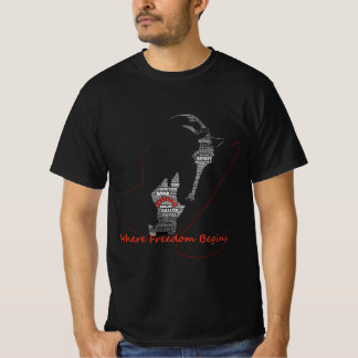 Pferd-Typografie-Kunst | Freiheit beginnt | Reitsp T-Shirt