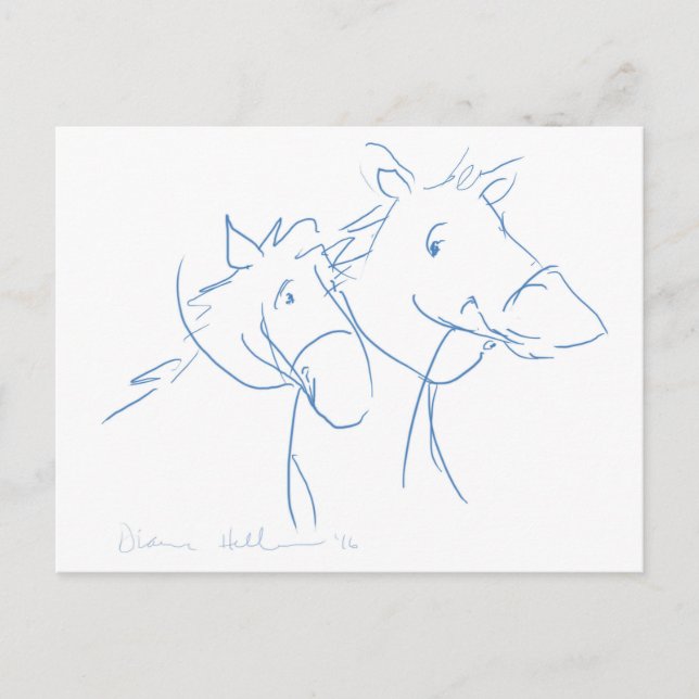 Pferd um die Sitzkarte Postkarte (Vorderseite)