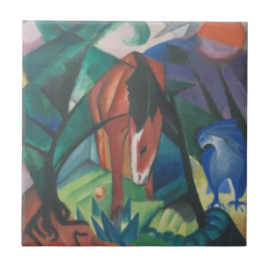 Pferd und Adler von Franz Marc, Vintage-Cubismus-K Fliese