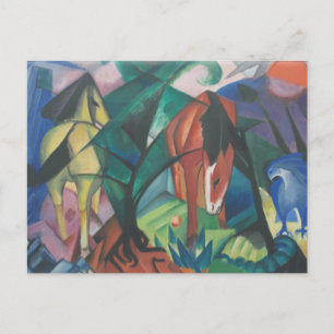 Pferd und Adler von Franz Marc, Vintage-Cubismus-K Postkarte