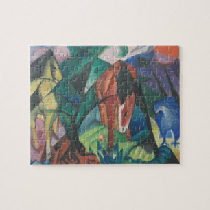 Pferd und Adler von Franz Marc, Vintage kubistisch Puzzle