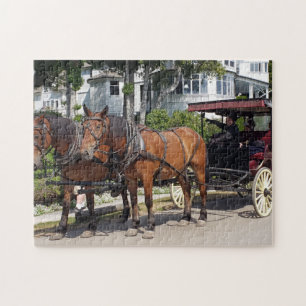 Pferd und Beförderung auf der Insel Mackinac MI Puzzle