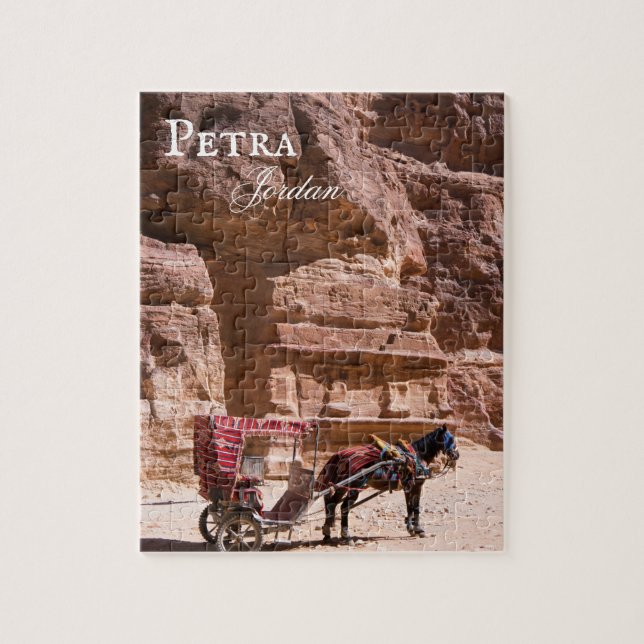 Pferd und Beförderung in Petra, Jordan Jigsaw Puzz Puzzle (Vertikal)
