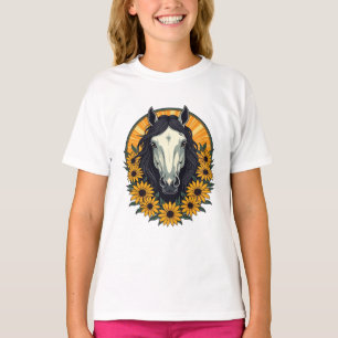 Pferd und Black Eyed Susan Blumen T-Shirt